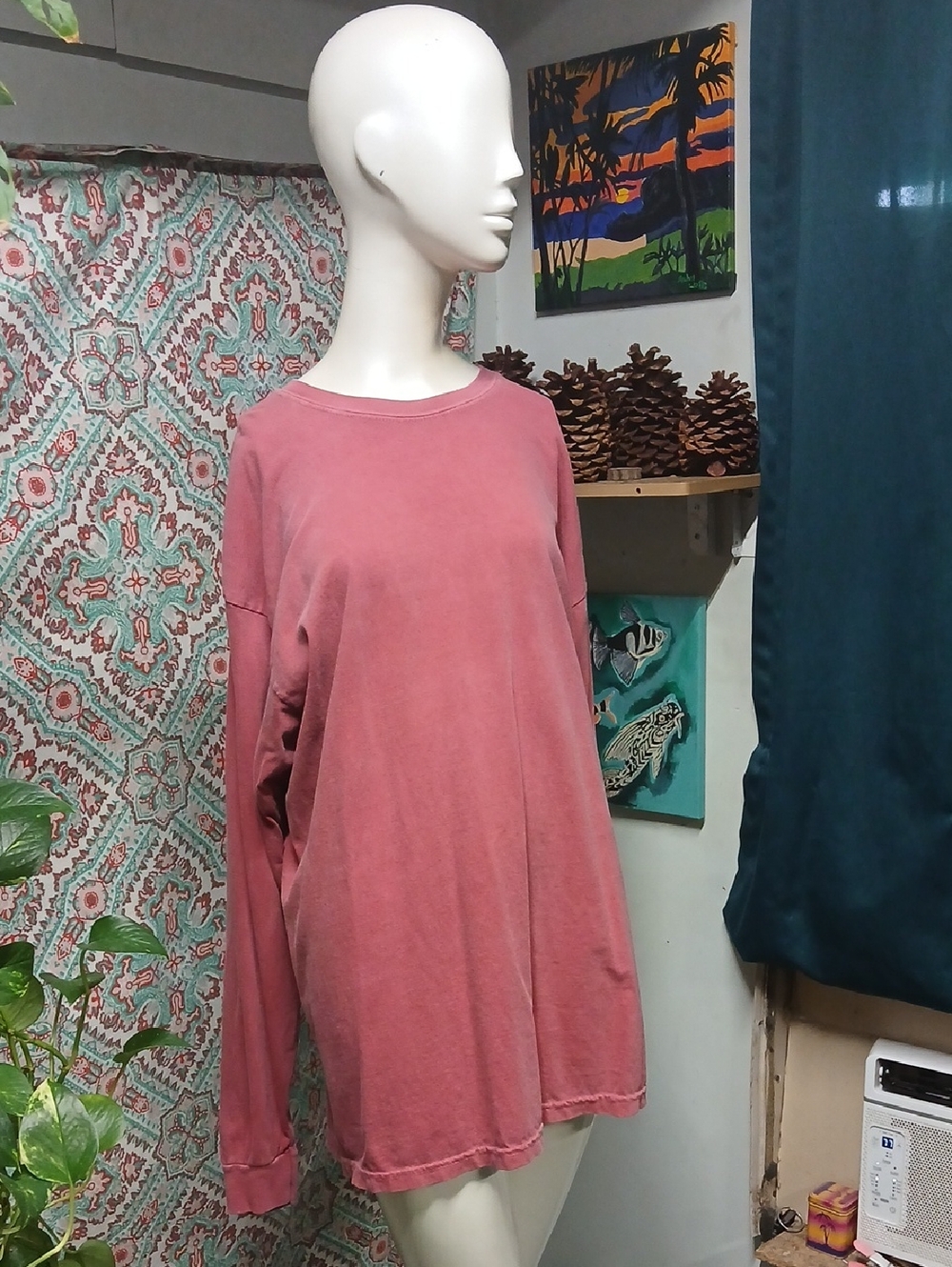 Comfort Colors Faded Red Long Sleeve Tee, Size XL